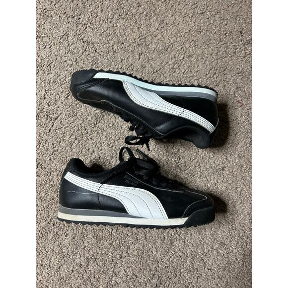 Puma Unisex Kids Roma Basic PS Sneaker Athletic Black White Trainers Leather 11C - Picture 2 of 7